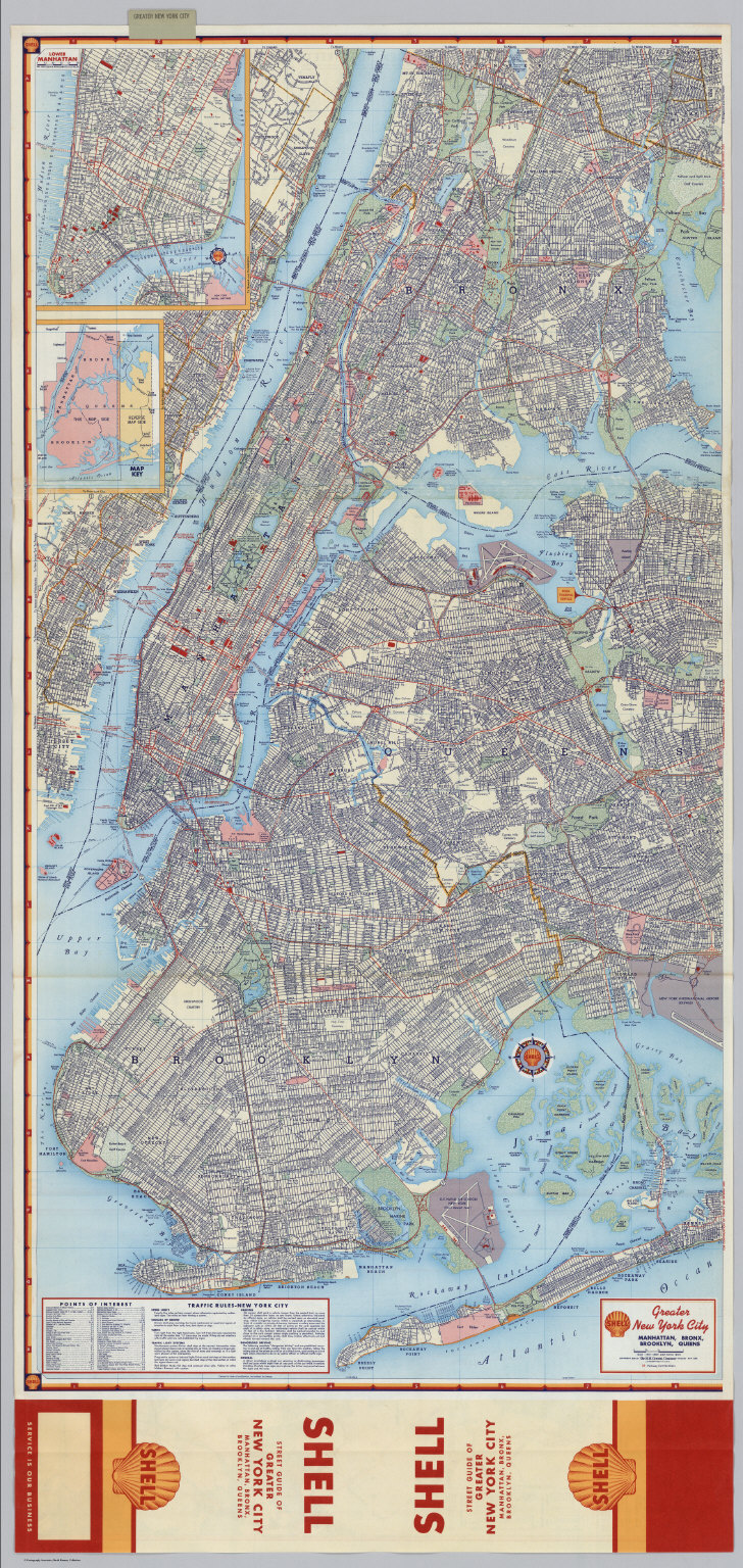 Shell Greater New York City (Eastern Section). To and Through Manhattan. David Rumsey