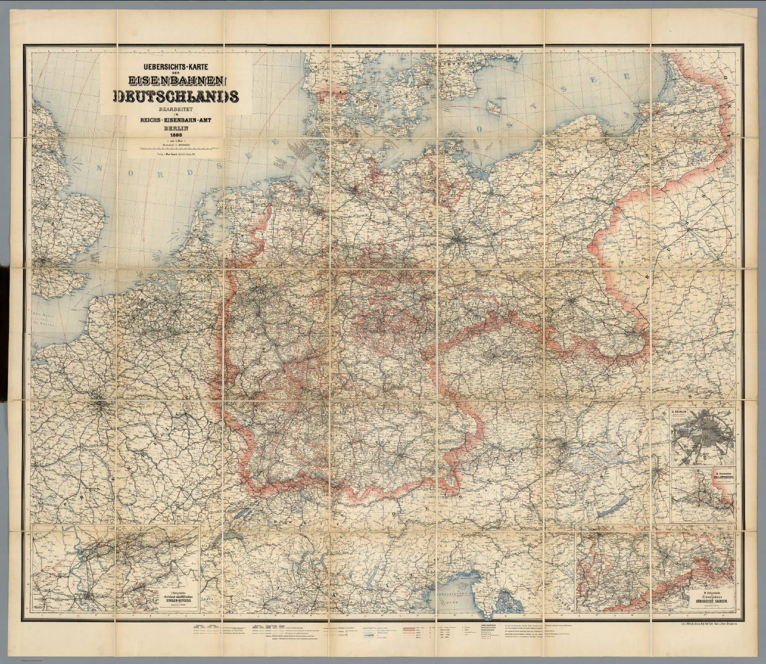 Uebersichtskarte Der Eisenbahnen Deutschlands - David Rumsey Historical ...