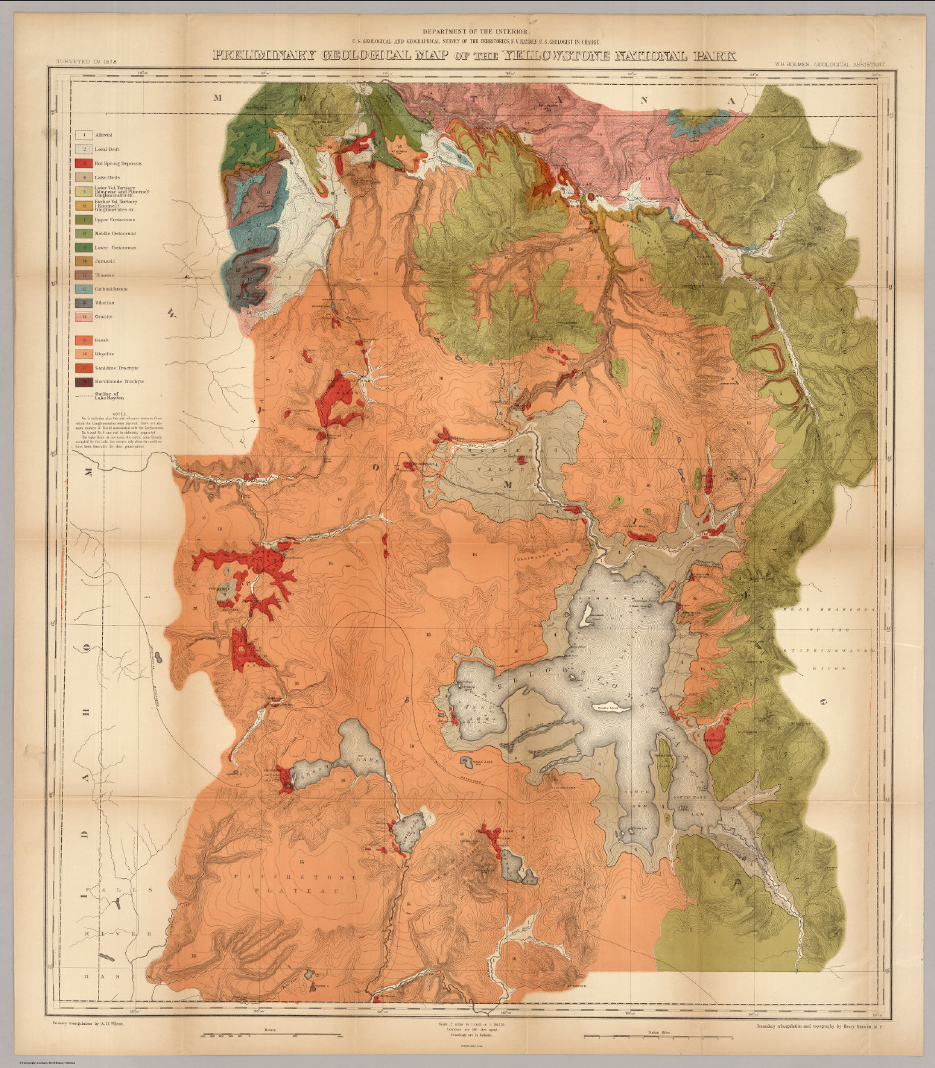 Preliminary geological map of the Yellowstone National Park David