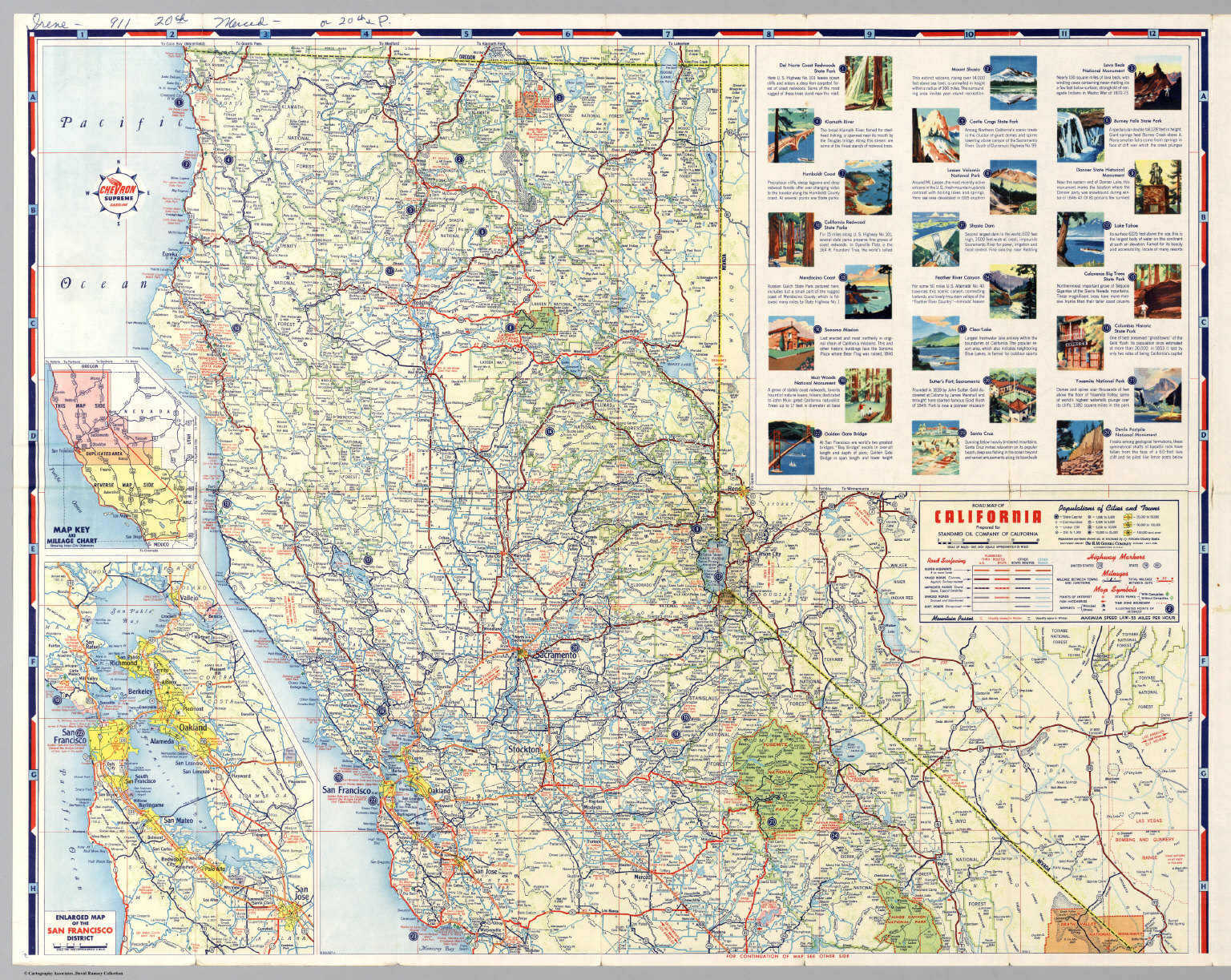 Road Map Northern California North half) Road map of California   David Rumsey Historical Map 