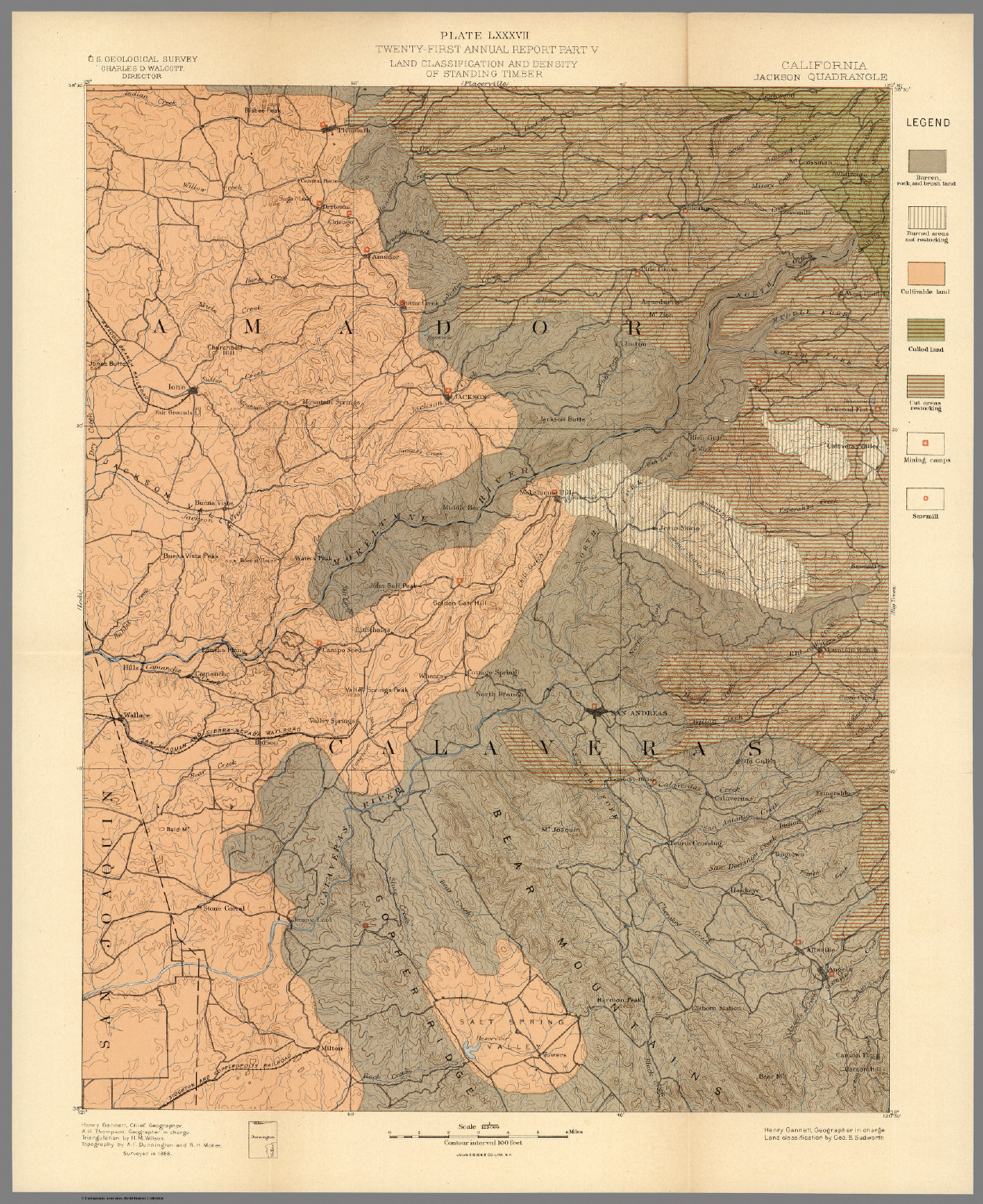 Plate LXXXVII. Jackson Quadrangle, Land Classification and Density of