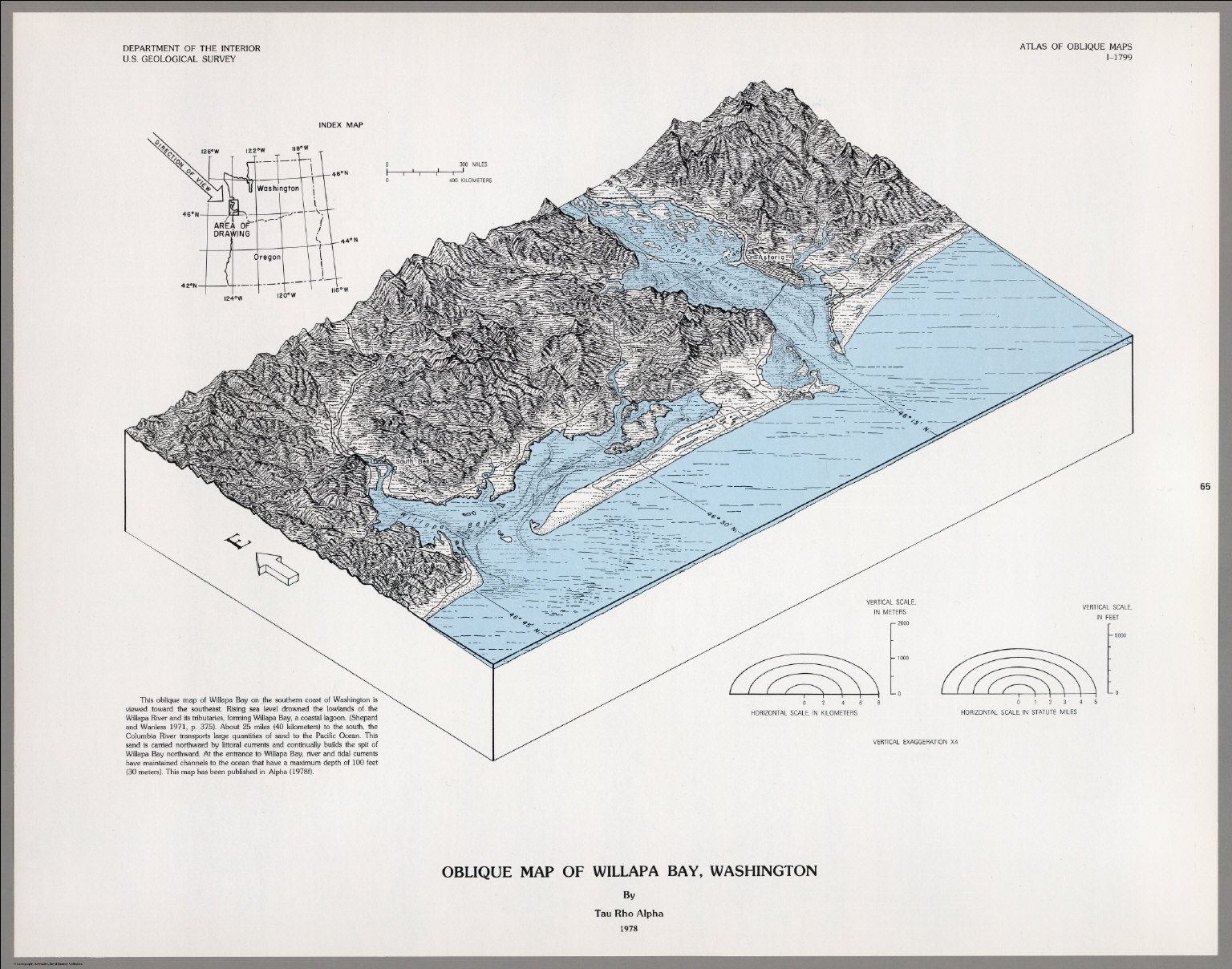 Oblique Map of Willapa Bay, Washington. David Rumsey Historical Map