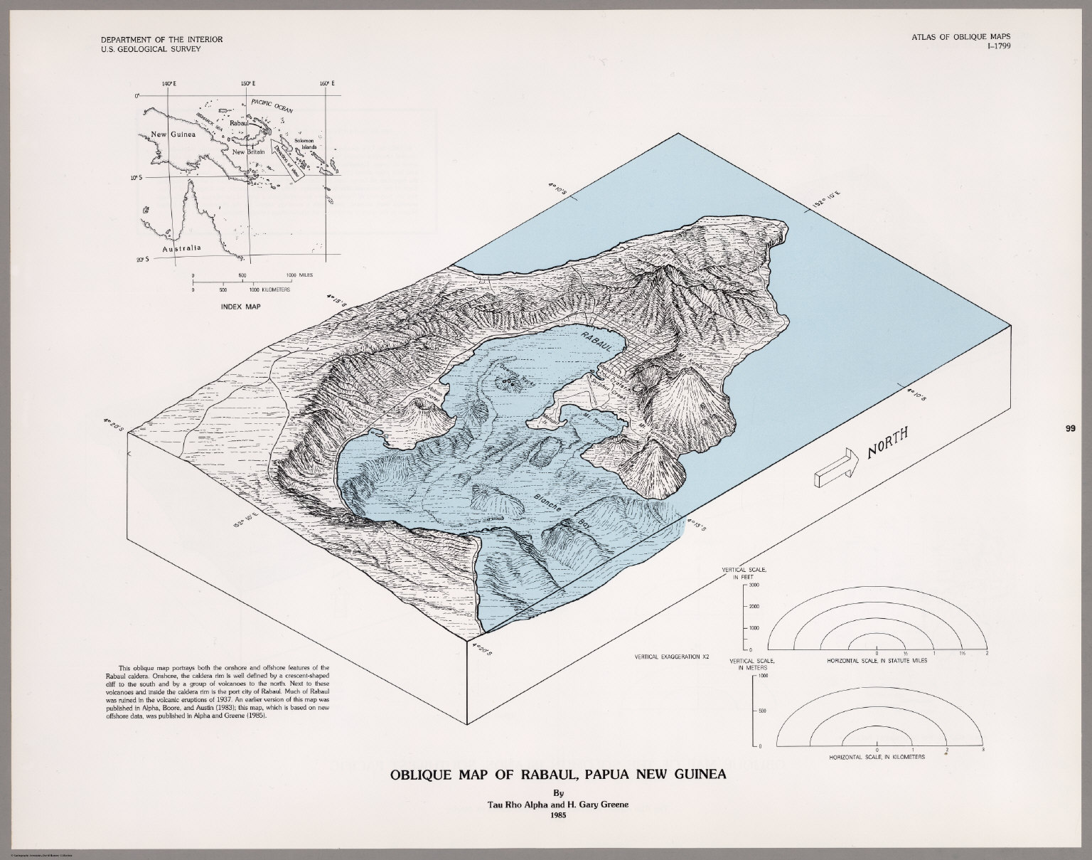 Oblique Map of Rabaul, Papua New Guinea. - David Rumsey Historical Map