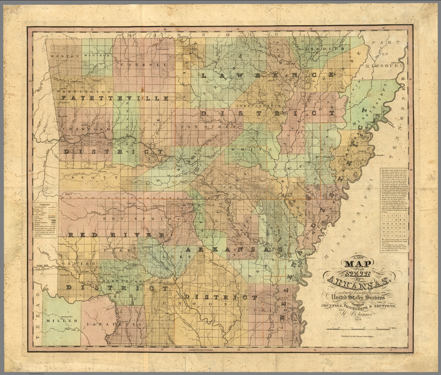 A new map of the state of Arkansas... 1839 - David Rumsey Historical ...