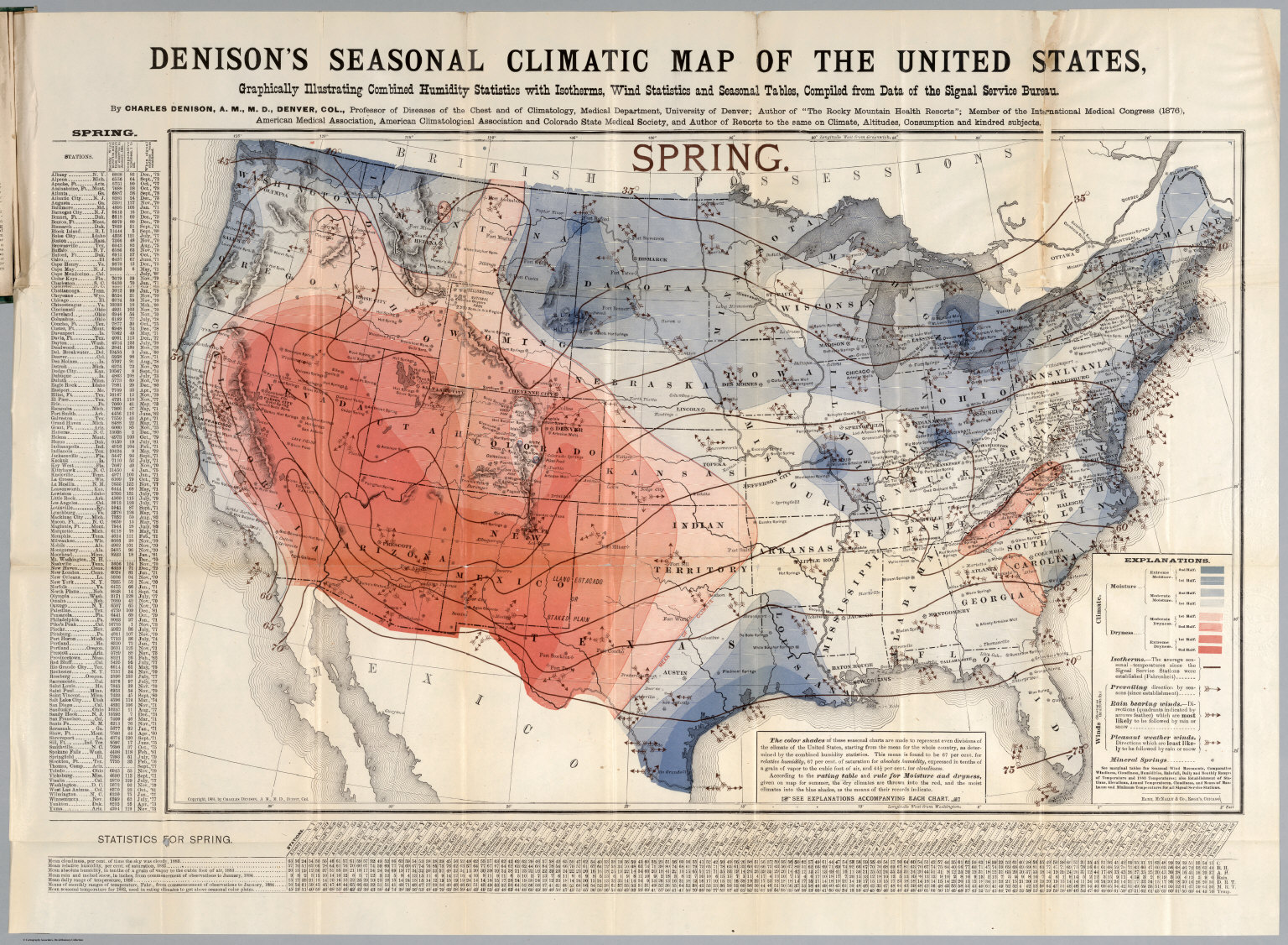 Spring. Denison's seasonal climatic map of the United States - David ...