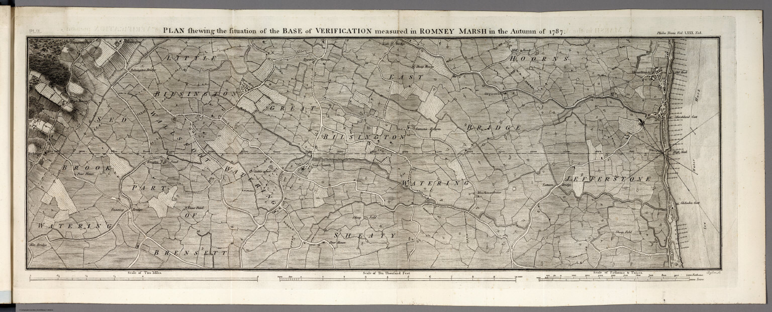 Pl. II. Plan showing the situation of the base of verification measured in Romny Marsh