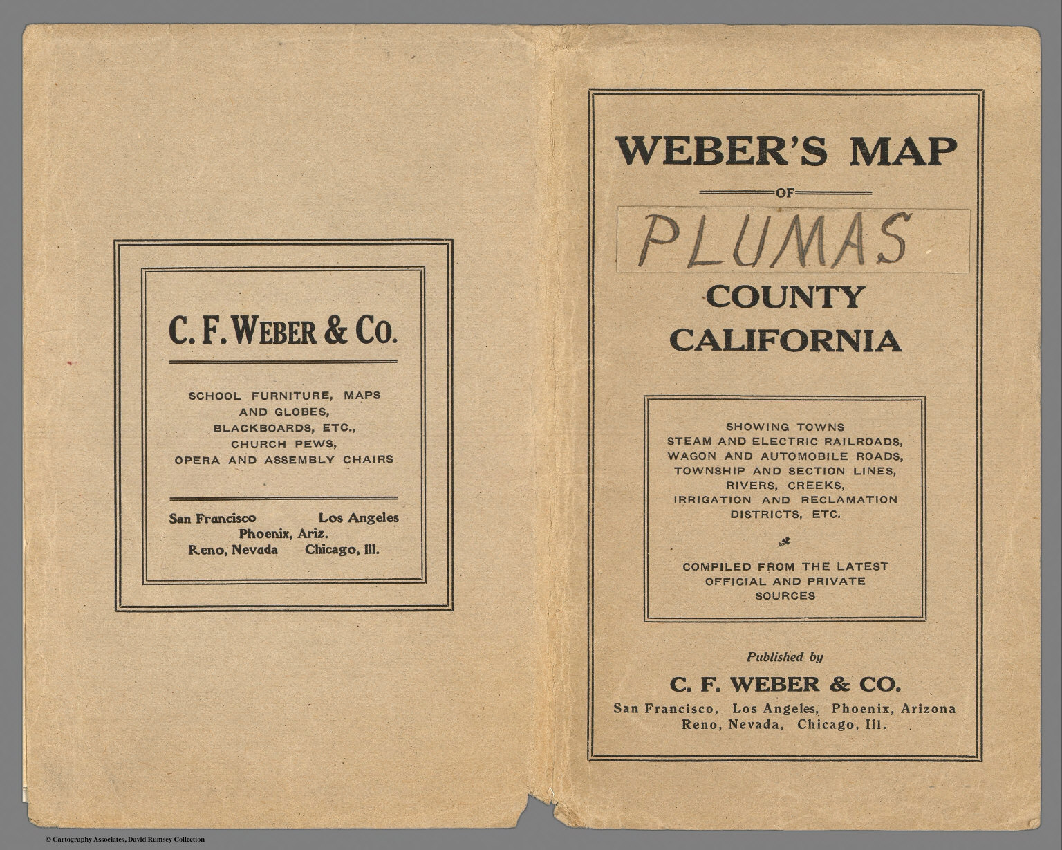 Covers: Weber's Map of Plumas County, California - David Rumsey 