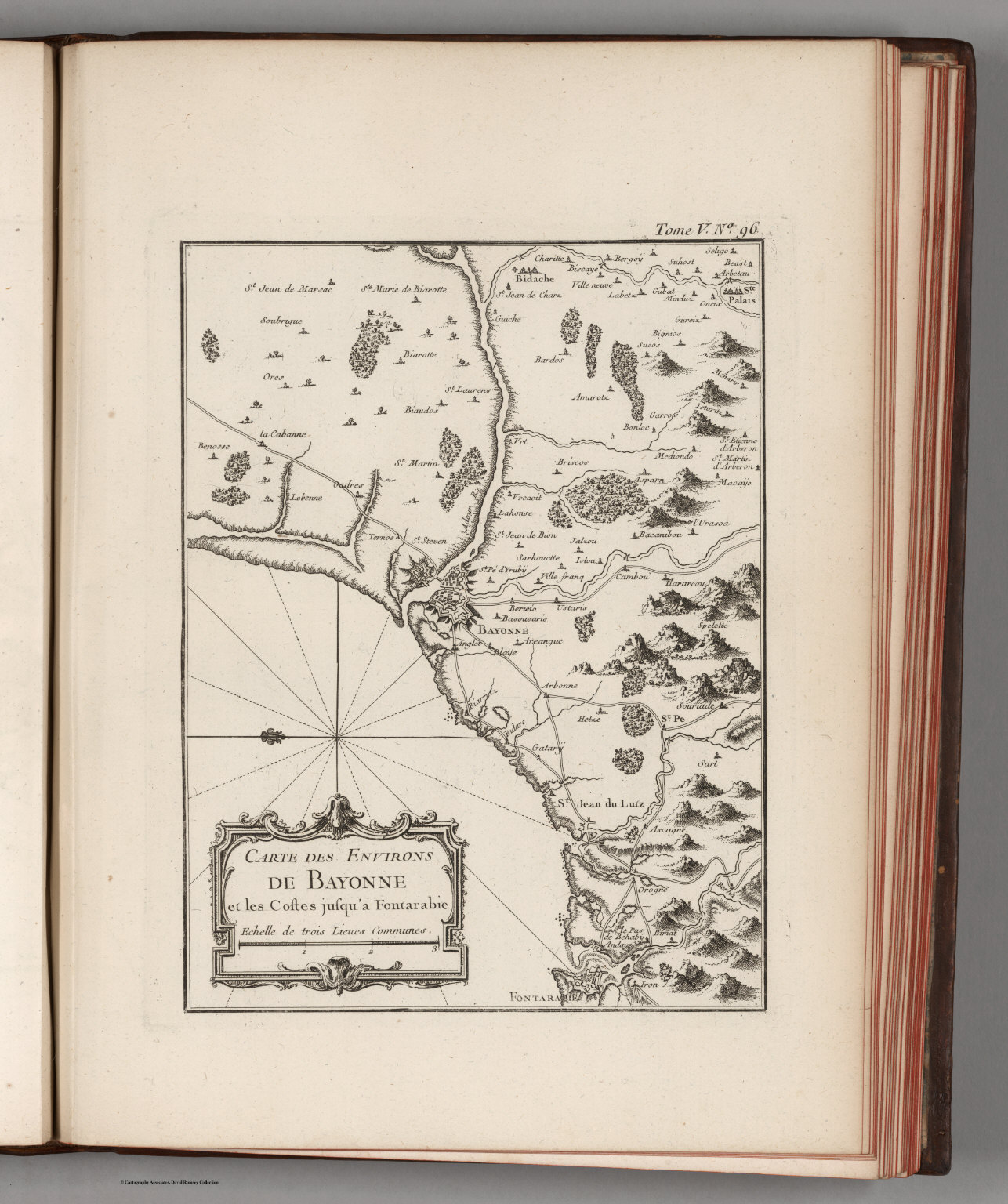 carte bayonne et environs Carte des environs de Bayonne et les costes jusqu'a Fontarabie 