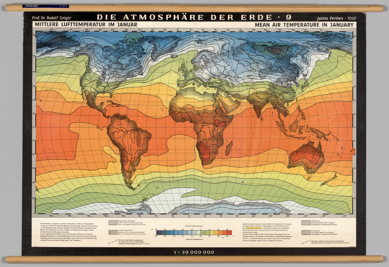 World Temperature Map January World -- Atmosphere, Average January Temperature - David Rumsey Historical  Map Collection