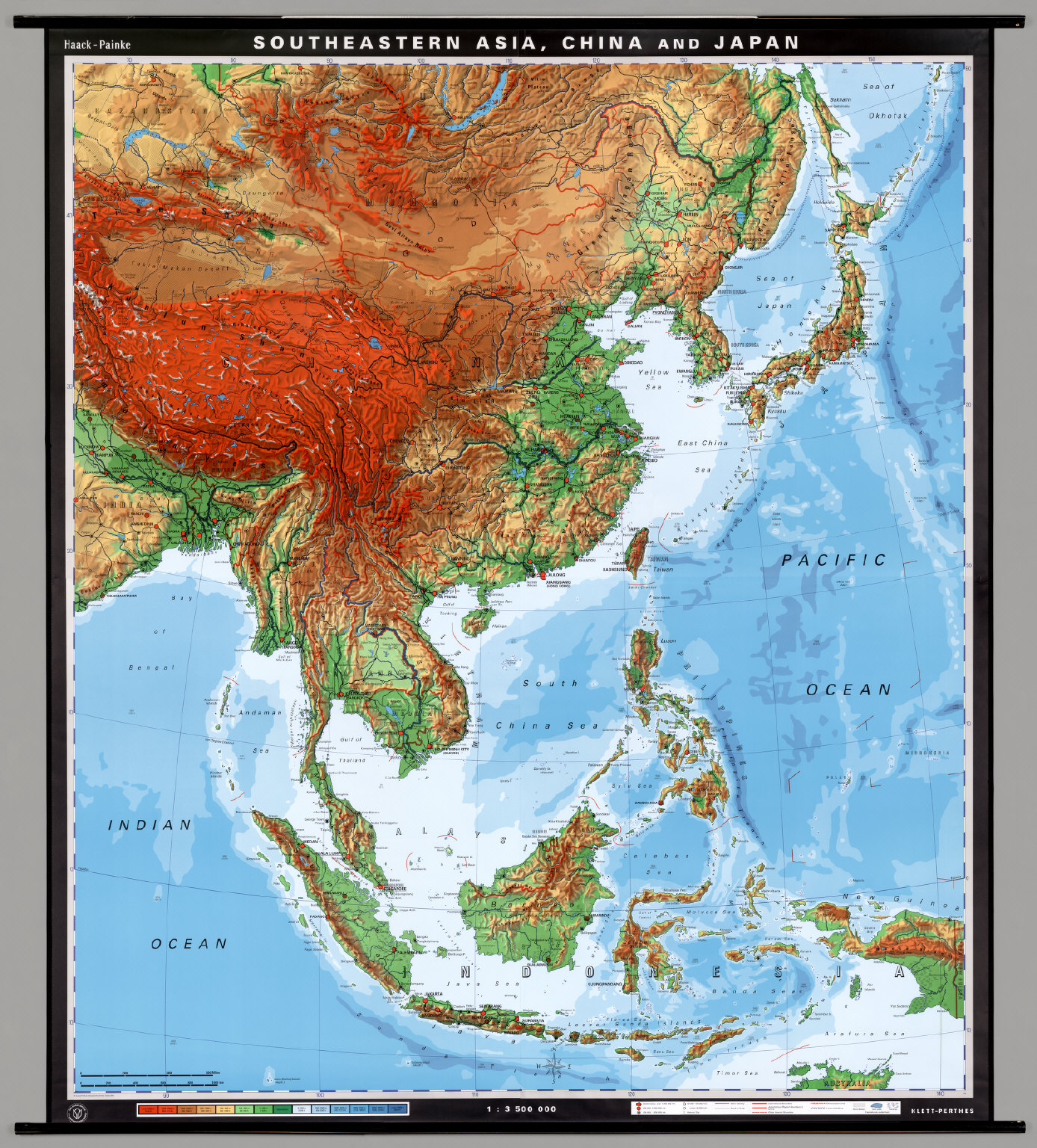 Physical Map Of South East Asia