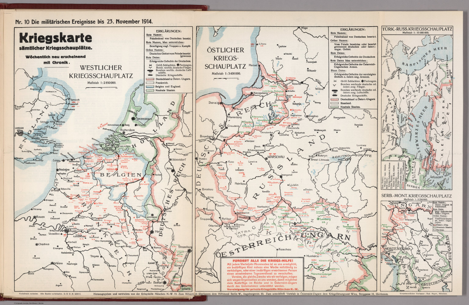 World War I Map (German), Nr. 10. Military Events ... to November 23 ...