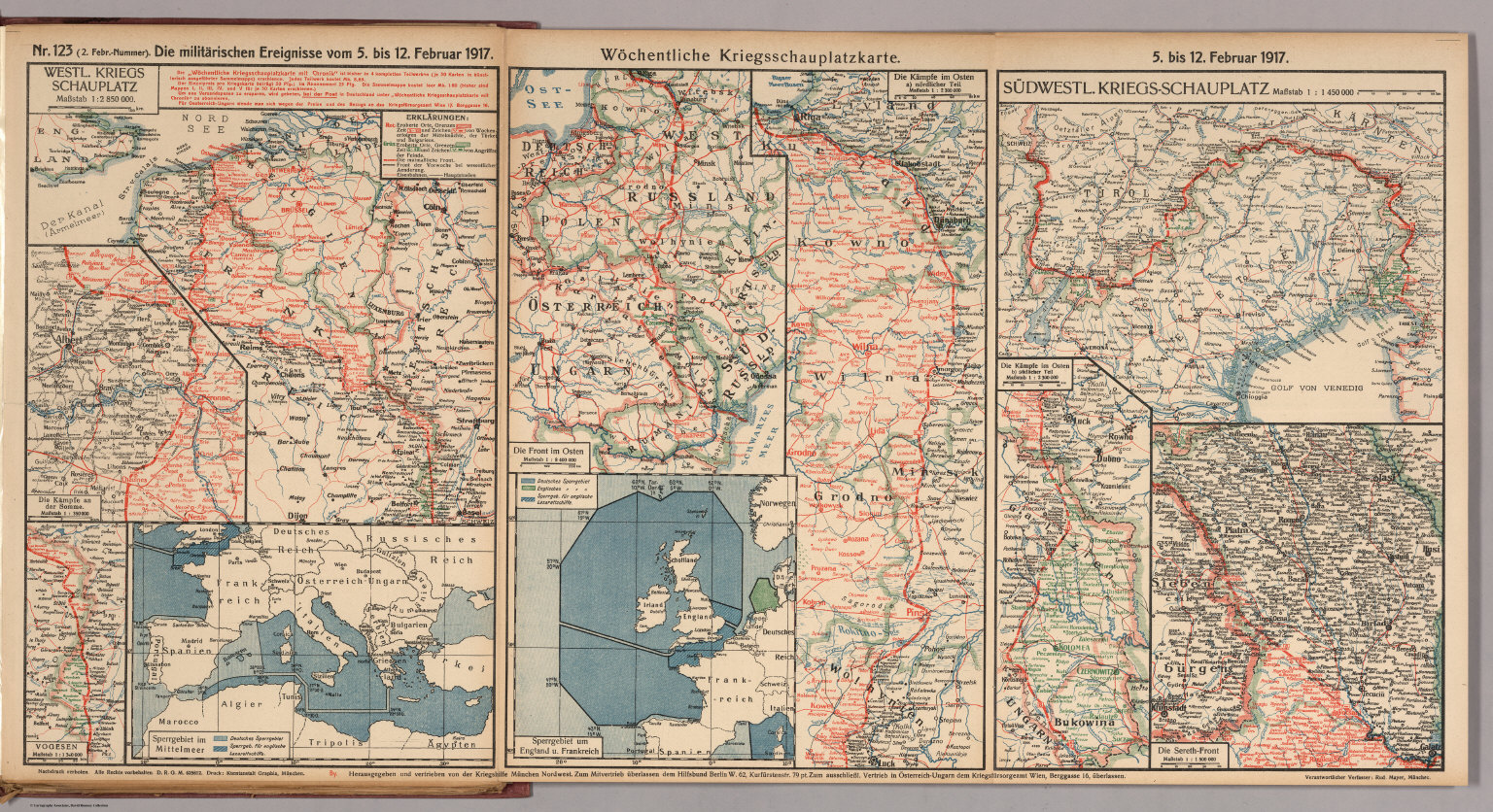 World War I Map German Nr 123 Military Events To February 12 