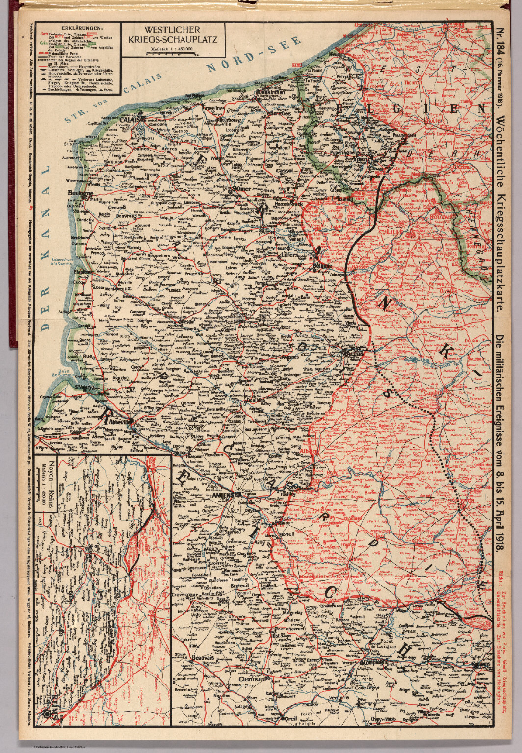 World War I Map (German), Nr. 184. Military Events ... to April 15 ...