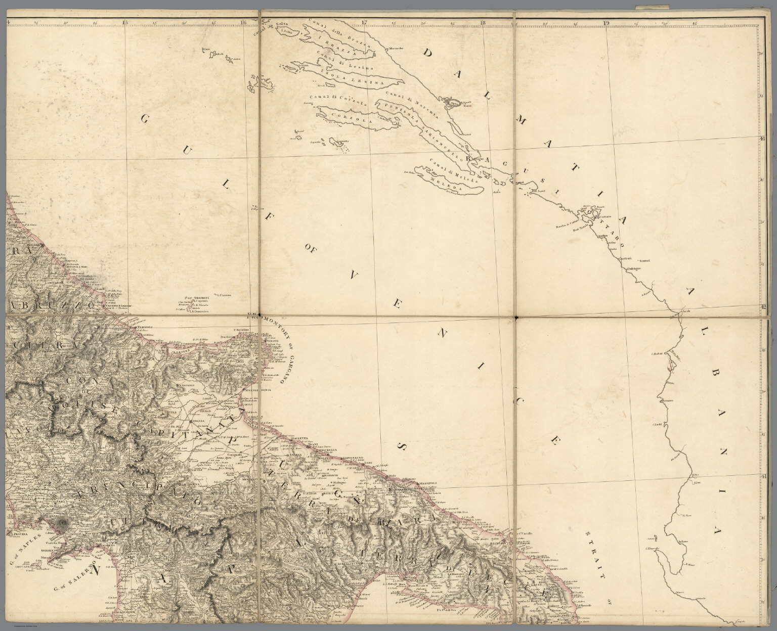 (Southwest Section) Map of South Italy and Adjacent Coasts. - David ...