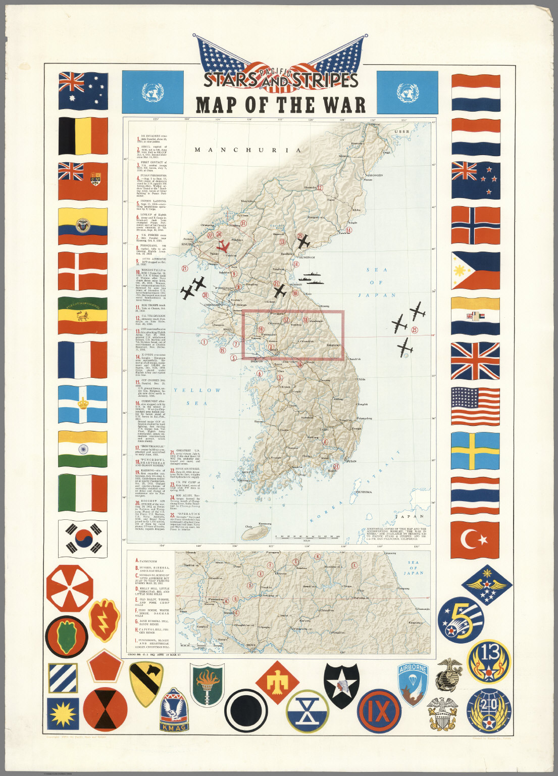 Pacific Stars And Stripes Map Of The Korean War David Rumsey Historical Map Collection