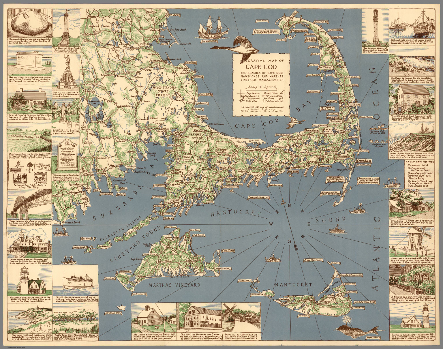 Decorative Map of Cape Cod. - David Rumsey Historical Map Collection