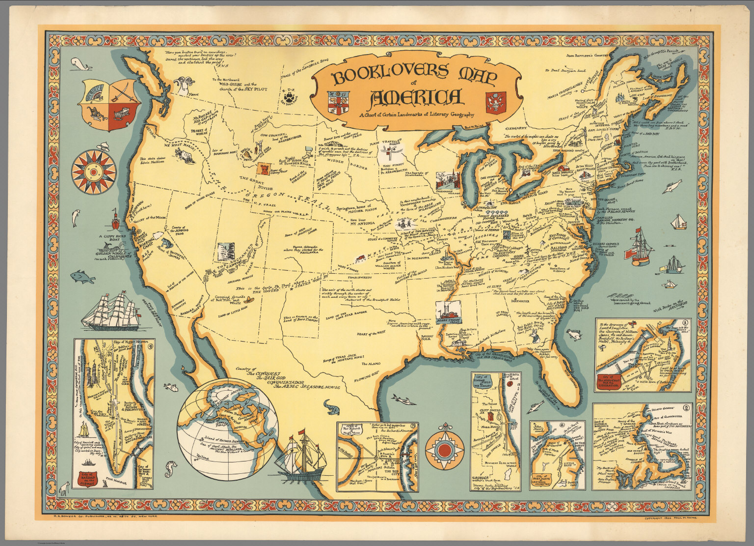 Booklovers Map Of America David Rumsey Historical Map Collection 9225