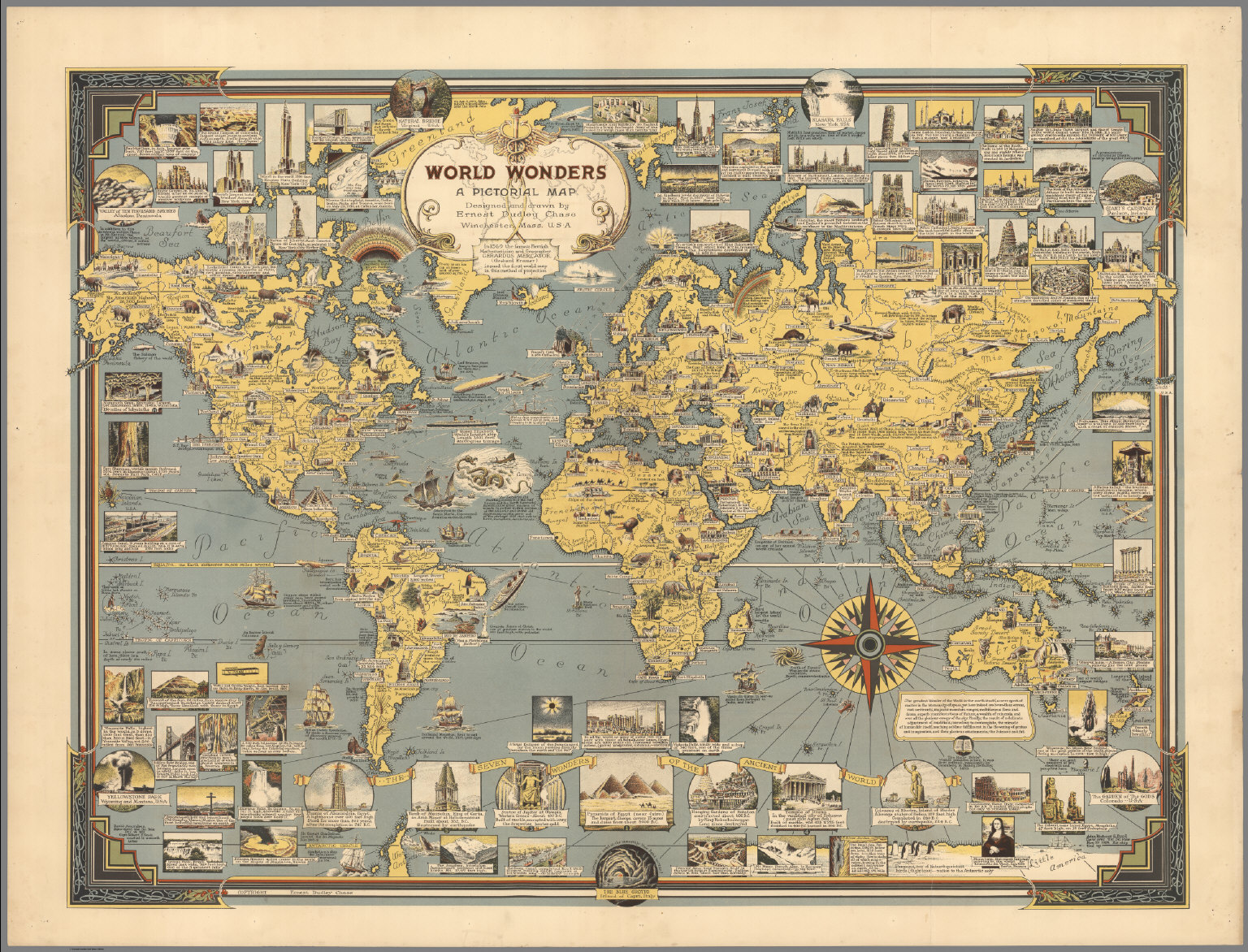 World Wonders, A Pictorial Map. David Rumsey Historical Map Collection