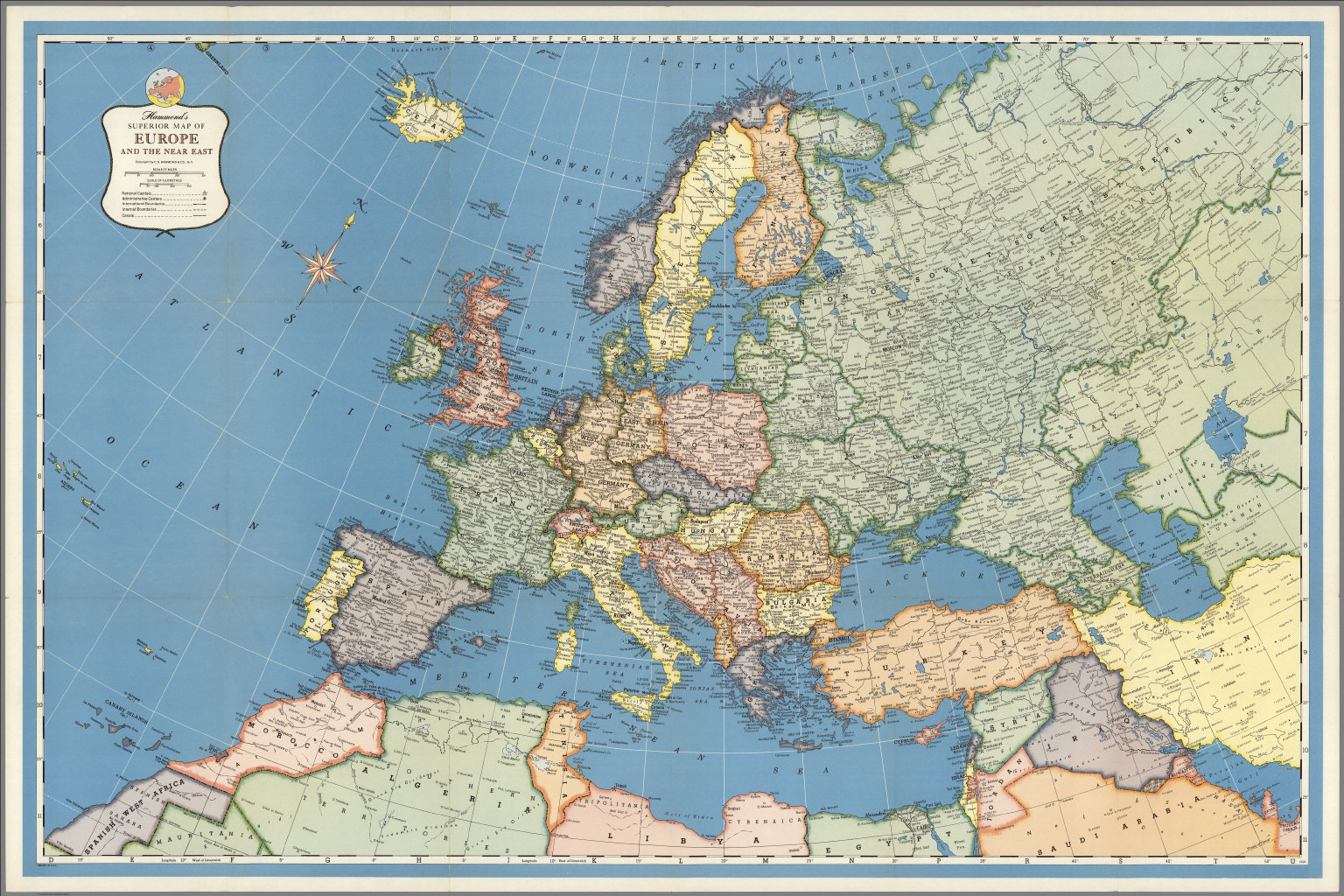 Hammond's Europe and the Near East. - David Rumsey Historical Map ...