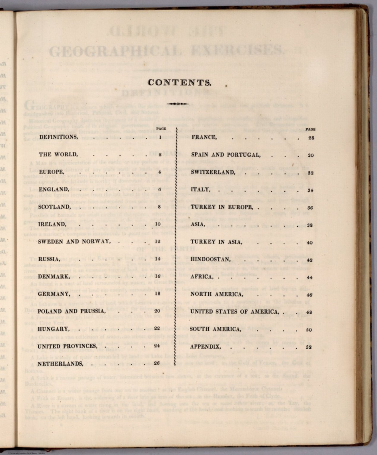 Contents Practical Geography; In A Series of Exercises, Illustrative