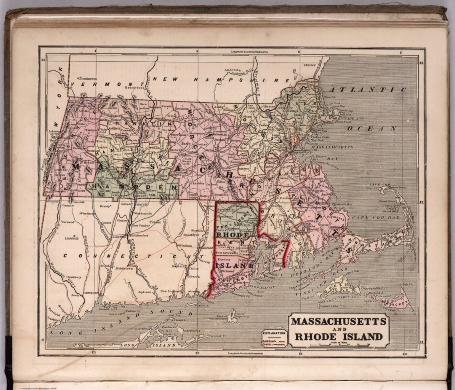 Massachusetts and Rhode Island. David Rumsey Historical Map Collection