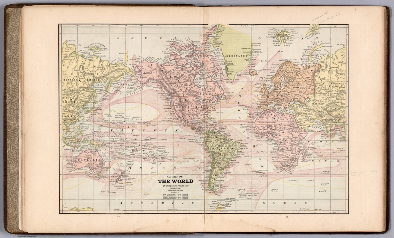 Chart Of The World On Mercator's Projection. - David Rumsey Historical 