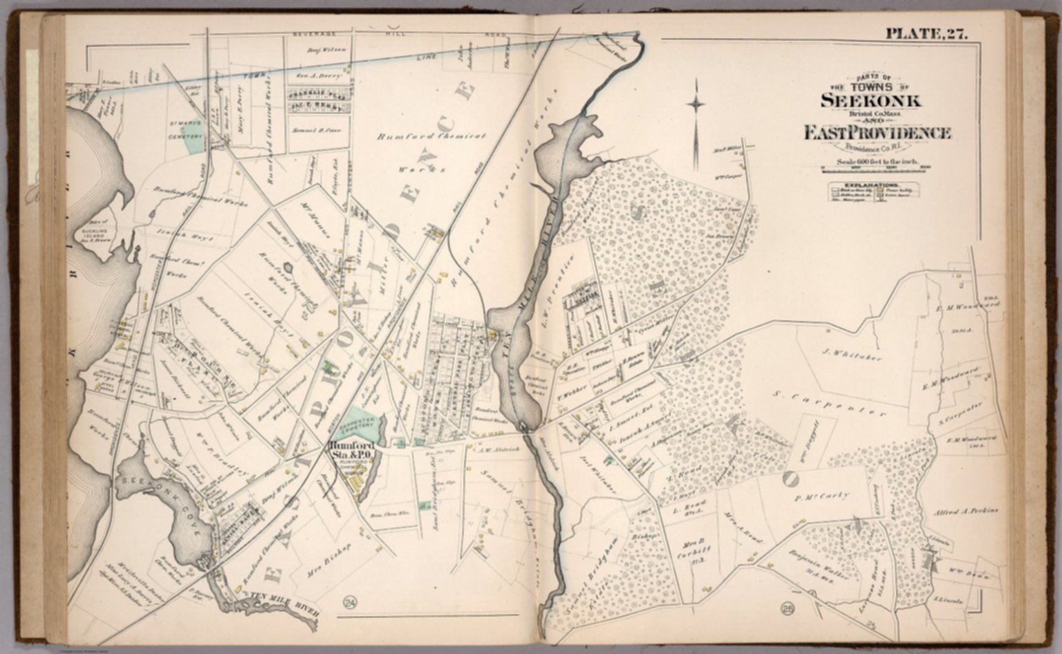 Plate 27. Parts of the Towns of Seekonk, Bristol Co., Mass. and East