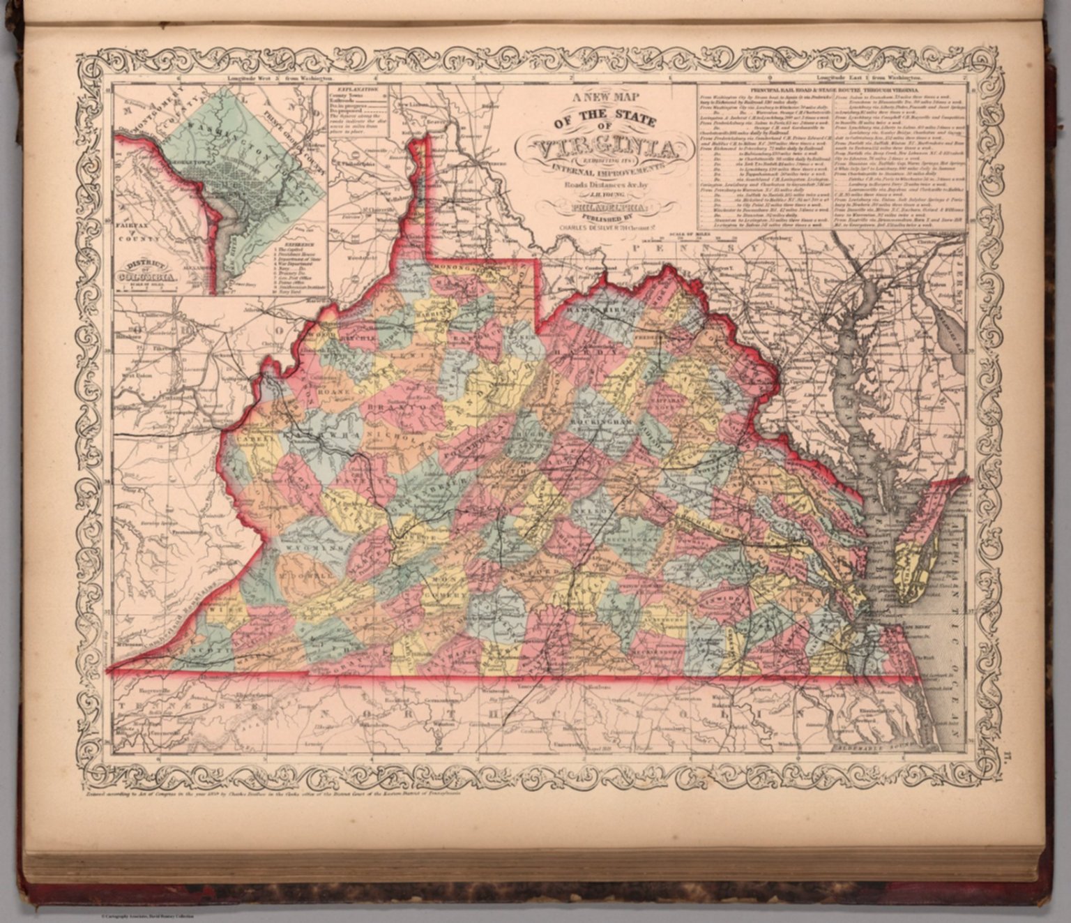 A New Map of the State of Virginia Published by Charles Desilver. 17 David Rumsey Historical