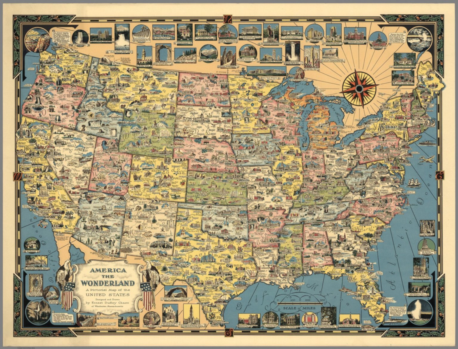 America the Wonderland : A Pictorial Map of the United States - David ...