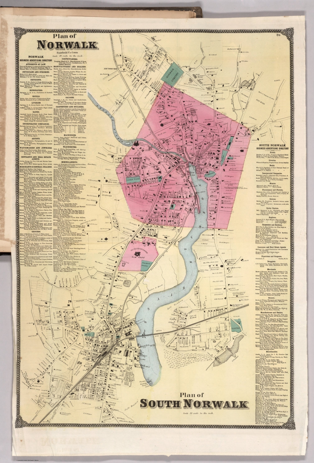 Plan of Norwalk, Plan of South Norwalk. Fairfield County, Connecticut