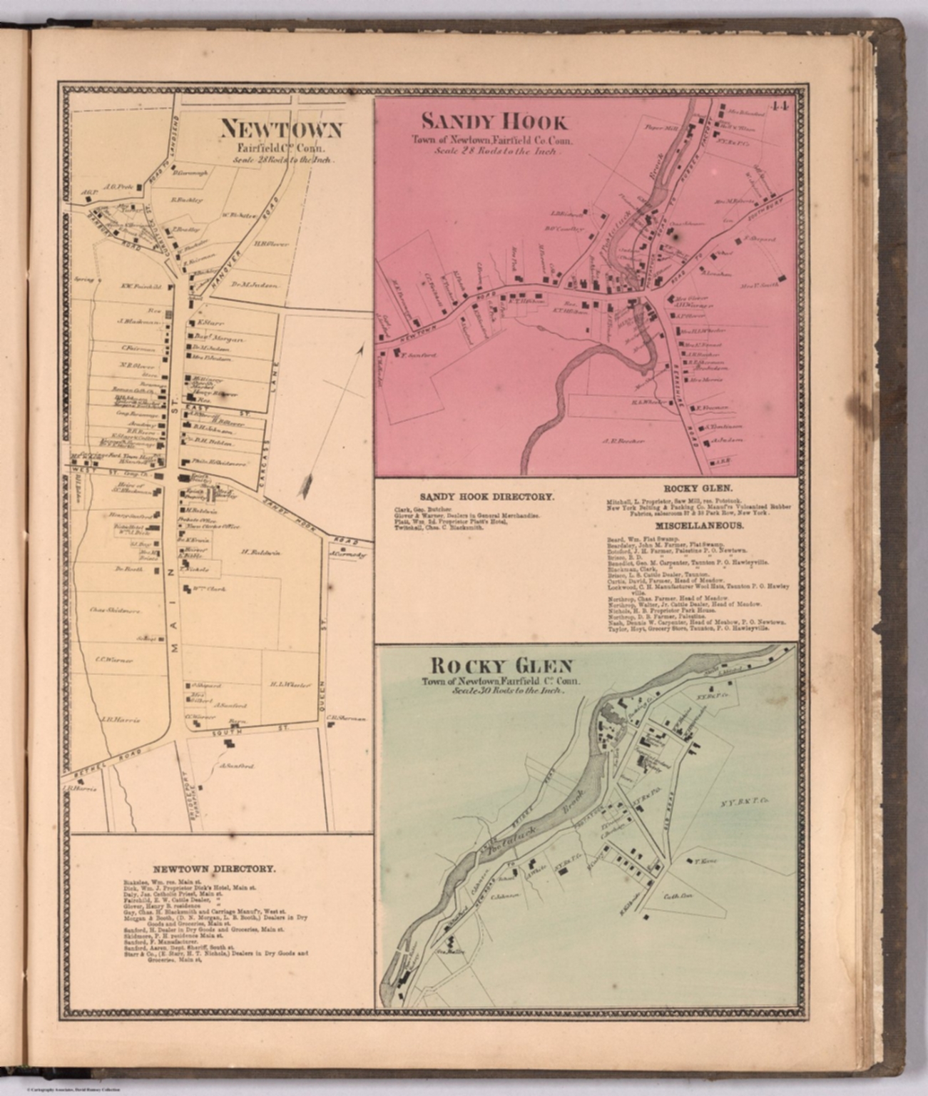 Newtown. Sandy Hook. Rocky Glen, Connecticut. - David Rumsey Historical 