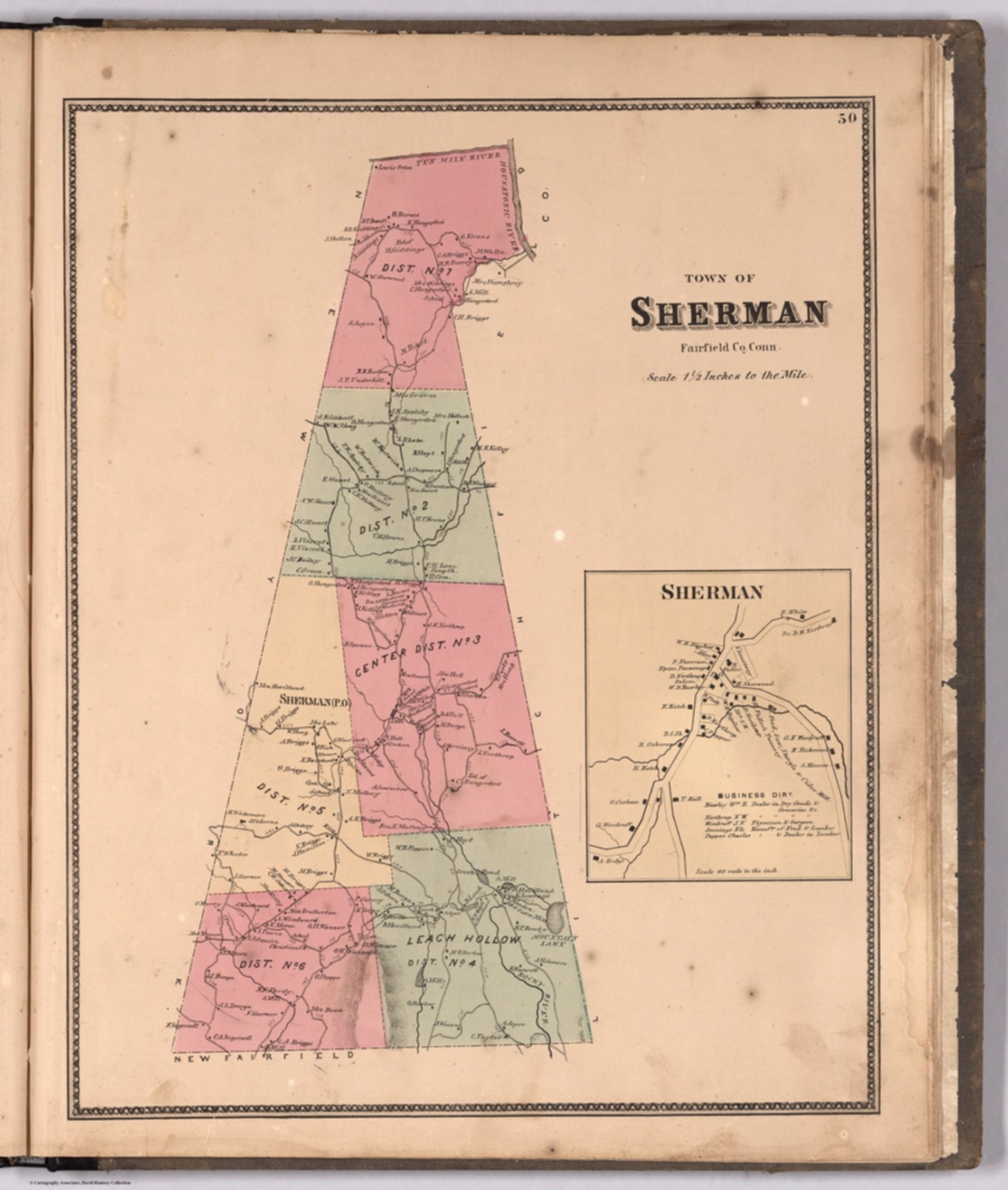 Town of Sherman, Fairfield County, Connecticut. (inset) Sherman