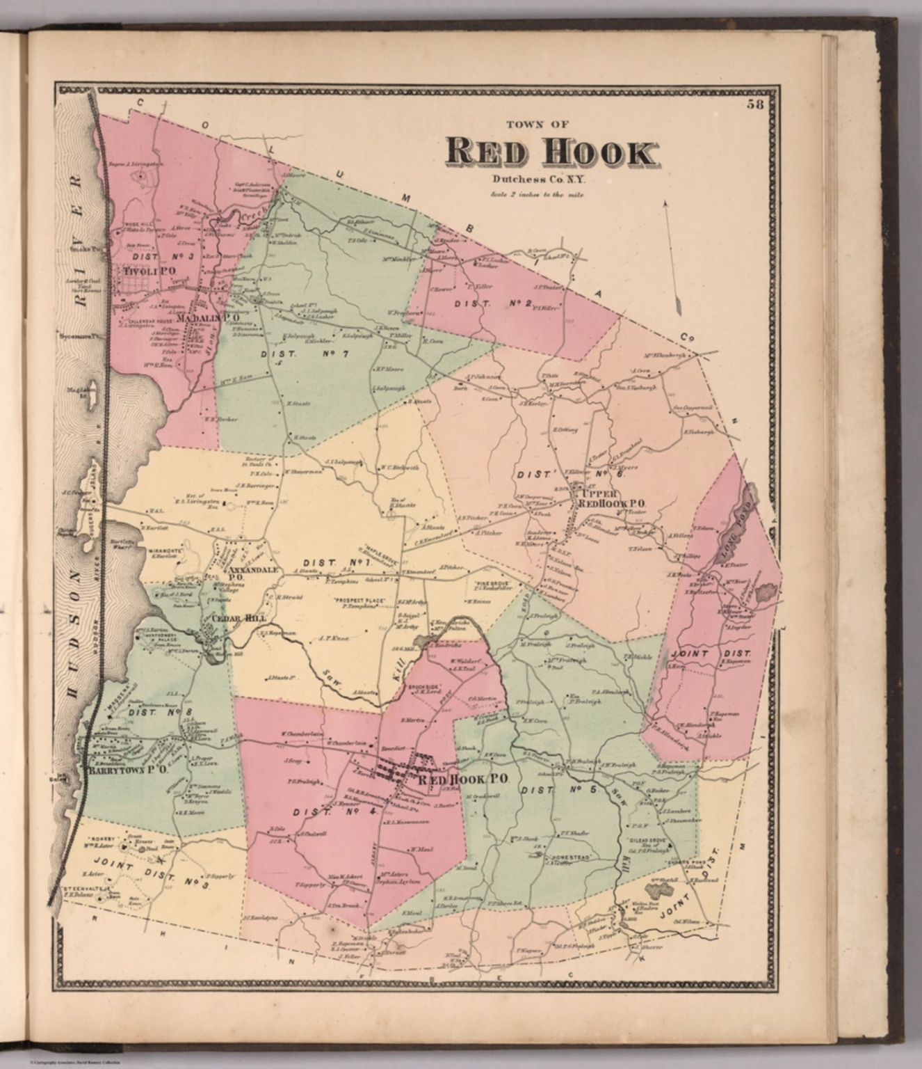 Dutchess County Ny Map Town Of Red Hook, Dutchess County, New York. - David Rumsey Historical Map  Collection