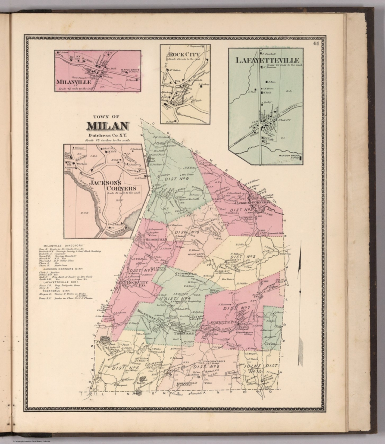 Town of Milan, Dutchess County New York. (insets) Milanville. Rock City