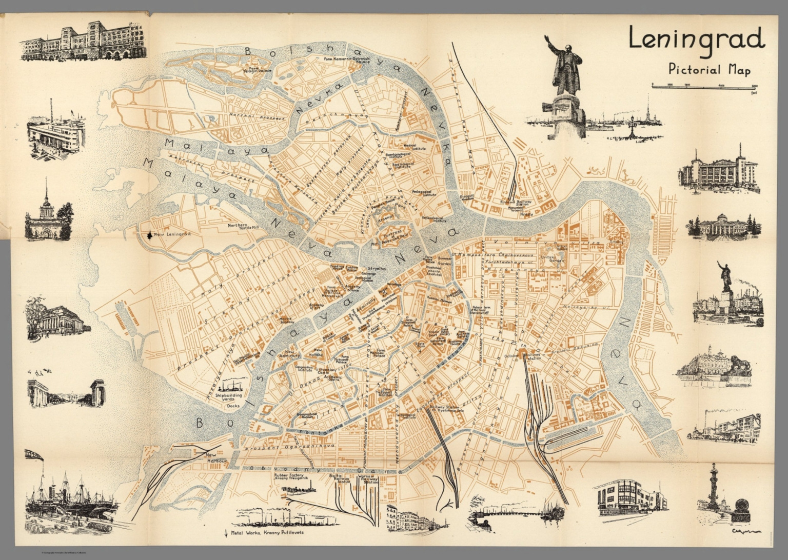 Leningrad Pictorial Map David Rumsey Historical Map Collection   7995003 