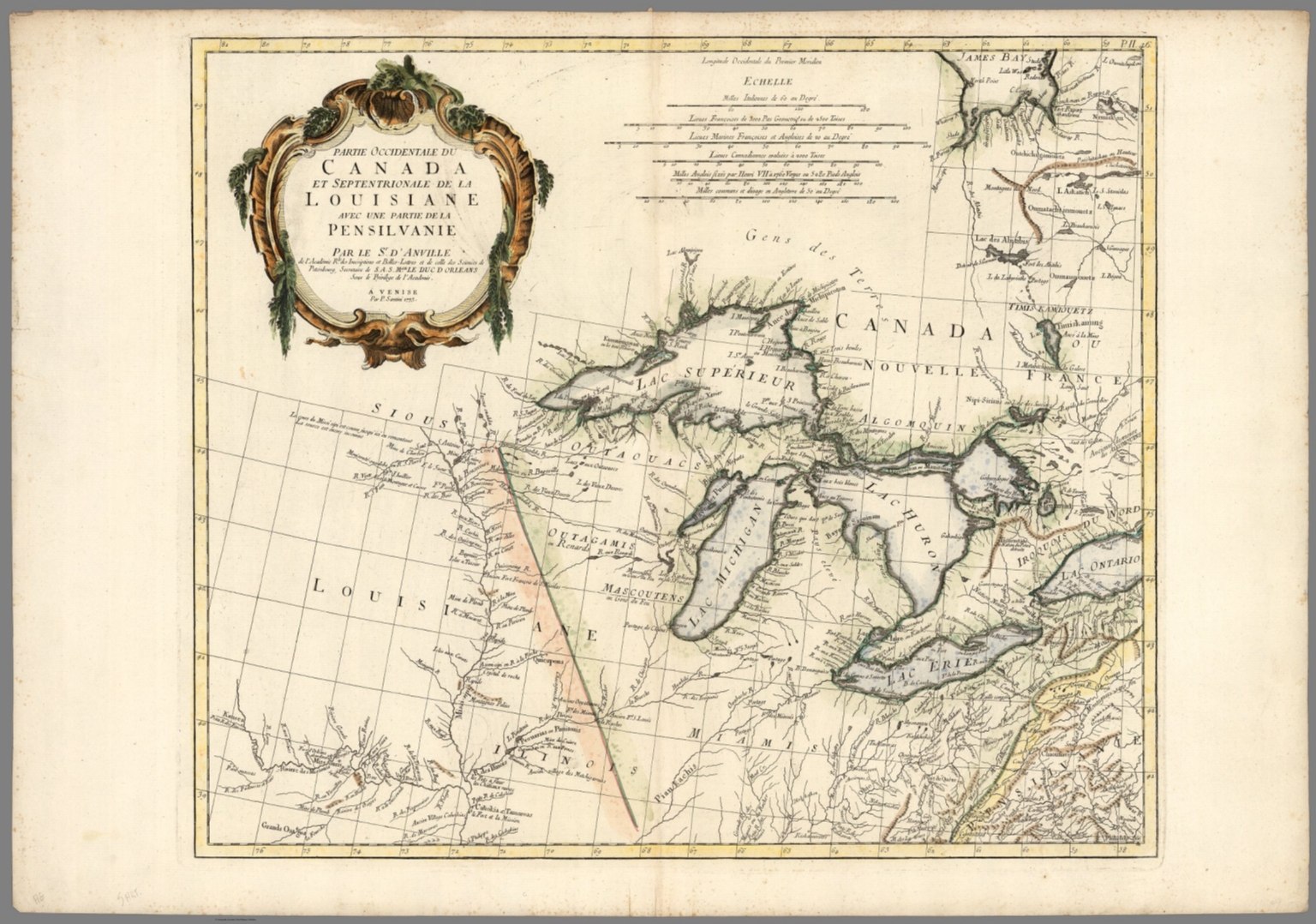 Partie Occidentale Du Canada Et Septentrionale De La Louisiane Avec Une 