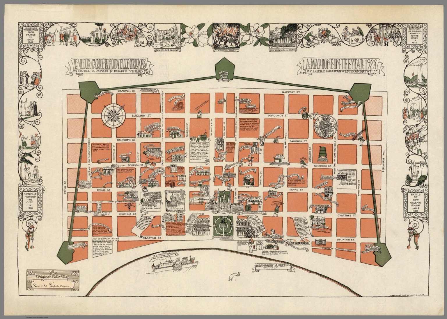 Le Vieux Carre de la Nouvelle Orleans (New Orleans) Over a Span of Many