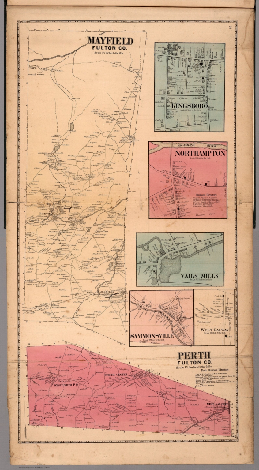 Mayfield and Perth, Fulton County, New York. Kingsboro. Northampton