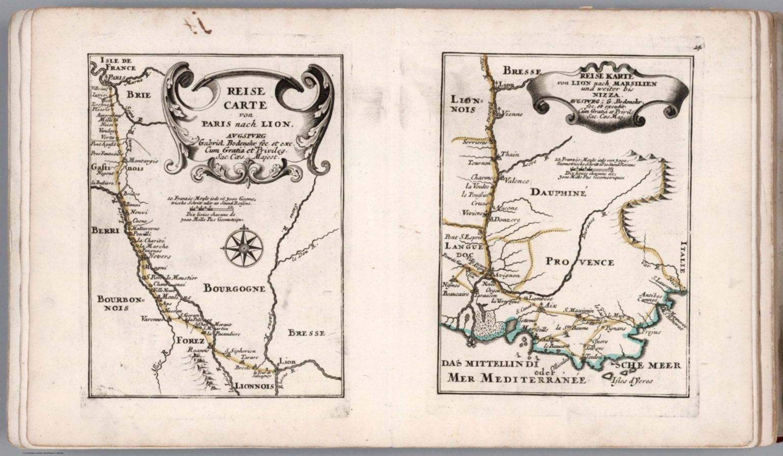 Reise Carte Von Paris Nach Lion David Rumsey Historical Map Collection