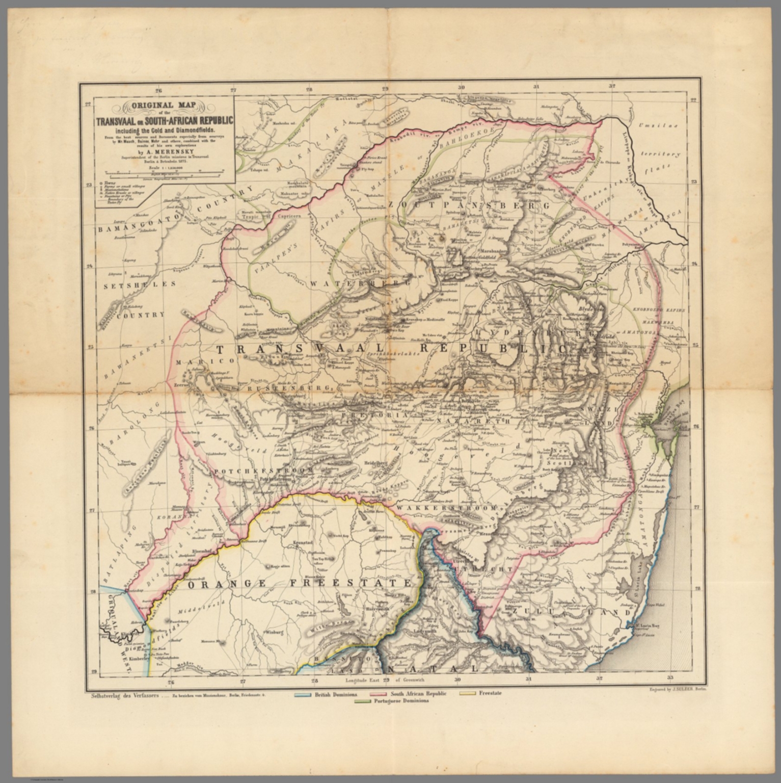 Original map of the Transvaal or South African Republic David Rumsey
