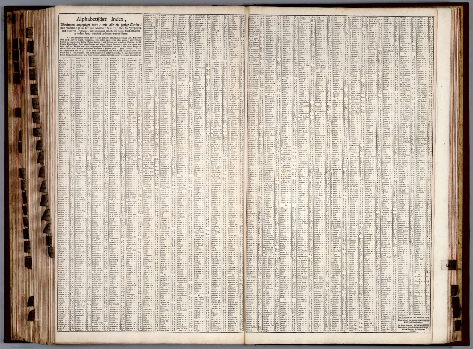 Text: Alphabetischer Index. - David Rumsey Historical Map Collection