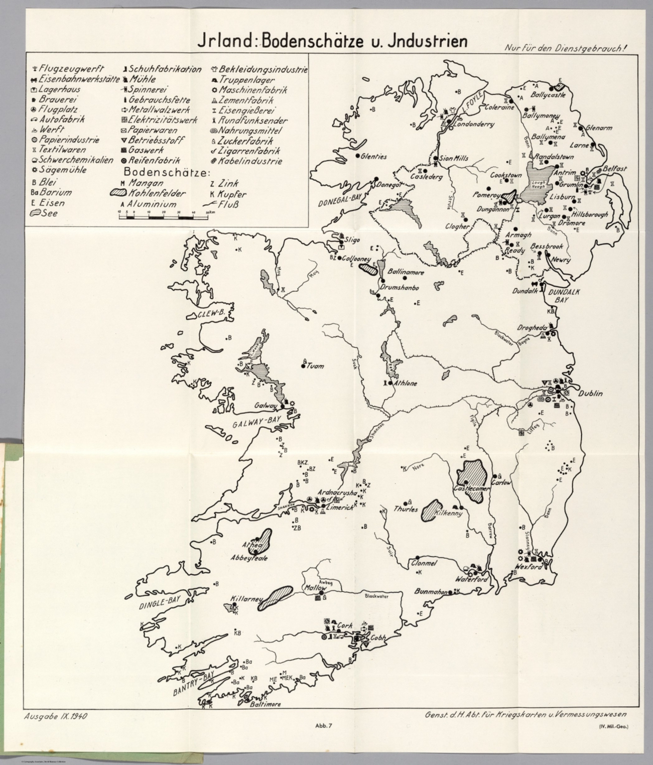 Fig. 7. Ireland: Natural Resources and Industries. September, 1940 ...