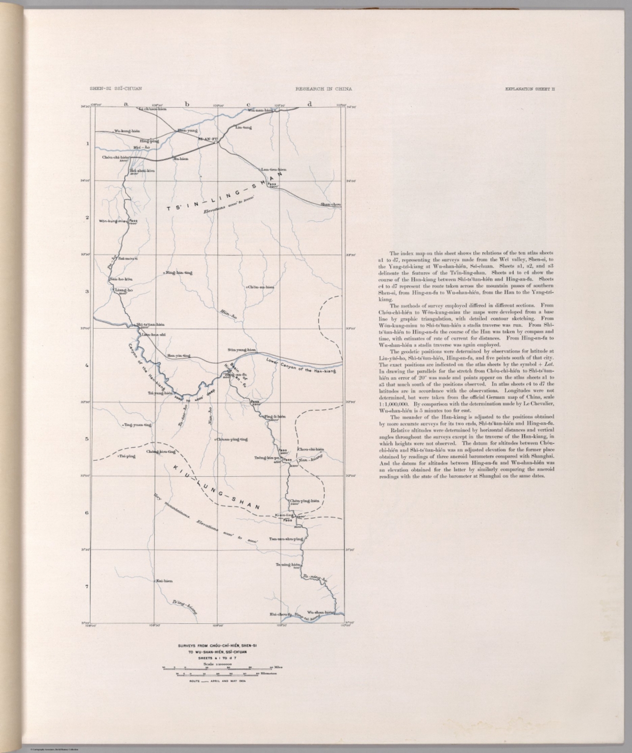 Index Map: Shen-si Ssi-chuan. Explanation Sheet Ii. Sheets A-1 Through 