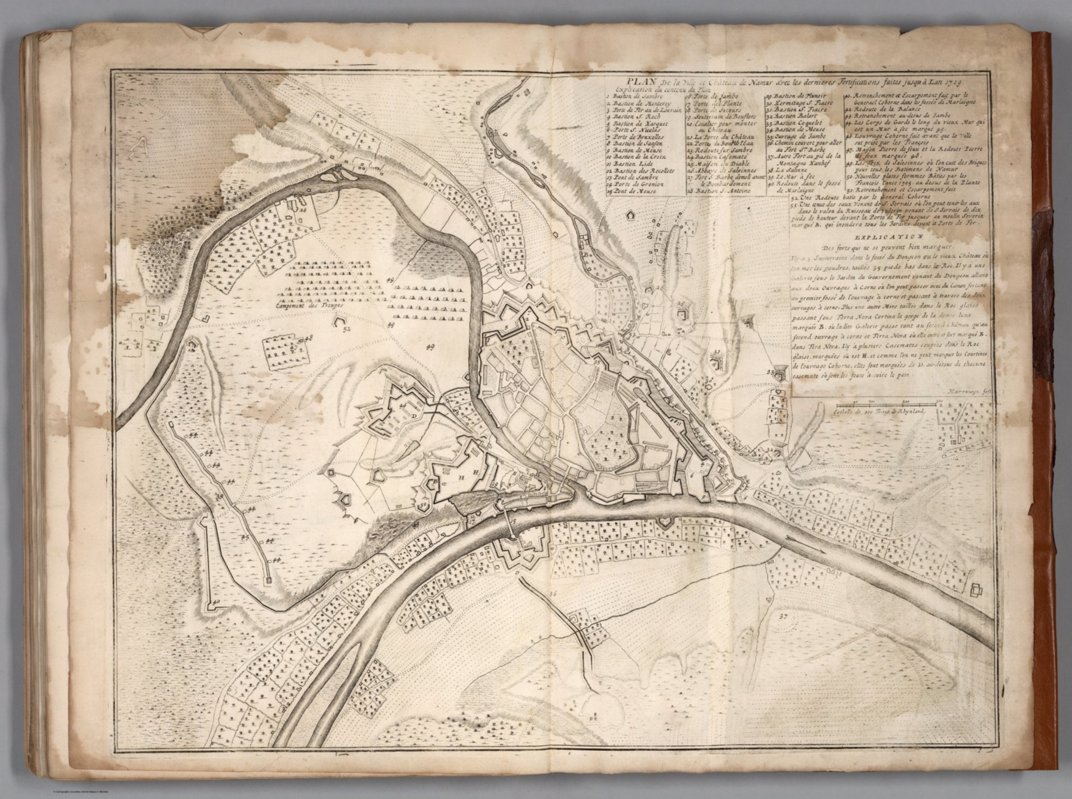 76. Plan de la Ville et Chateau de Namur, Belgium. 1709. - David Rumsey ...