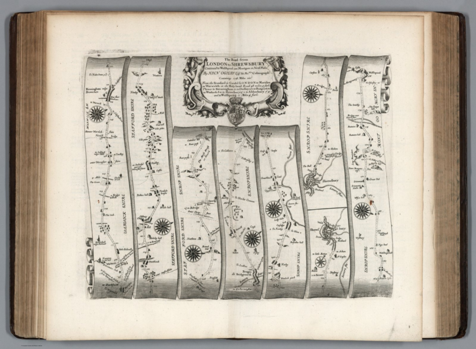 Road from London to Shrewsbury, to Welshpool. David Rumsey Historical