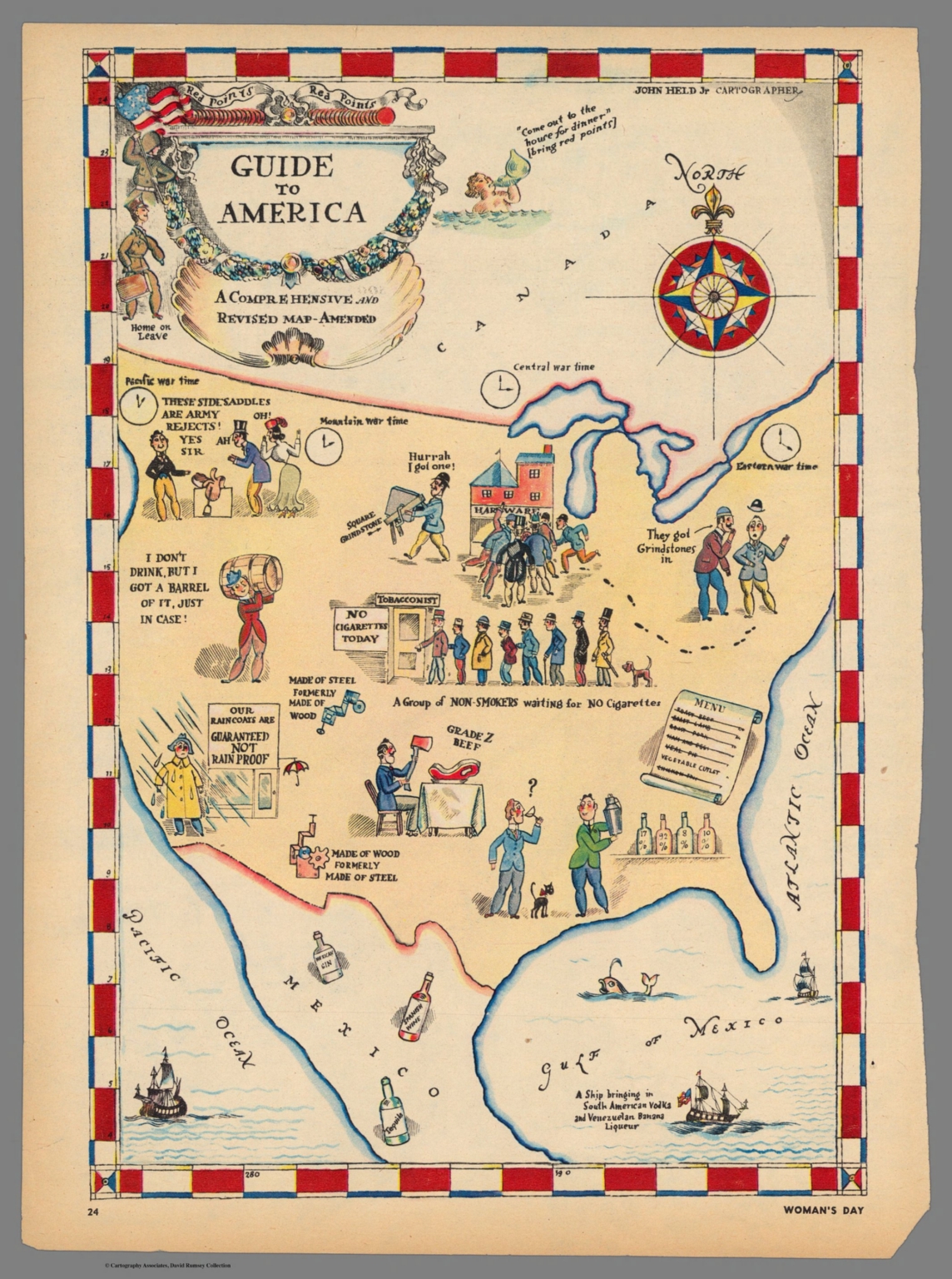 Guide to America. A comprehensive Revised Map-Amended. John Held Jr. - David Rumsey Historical 