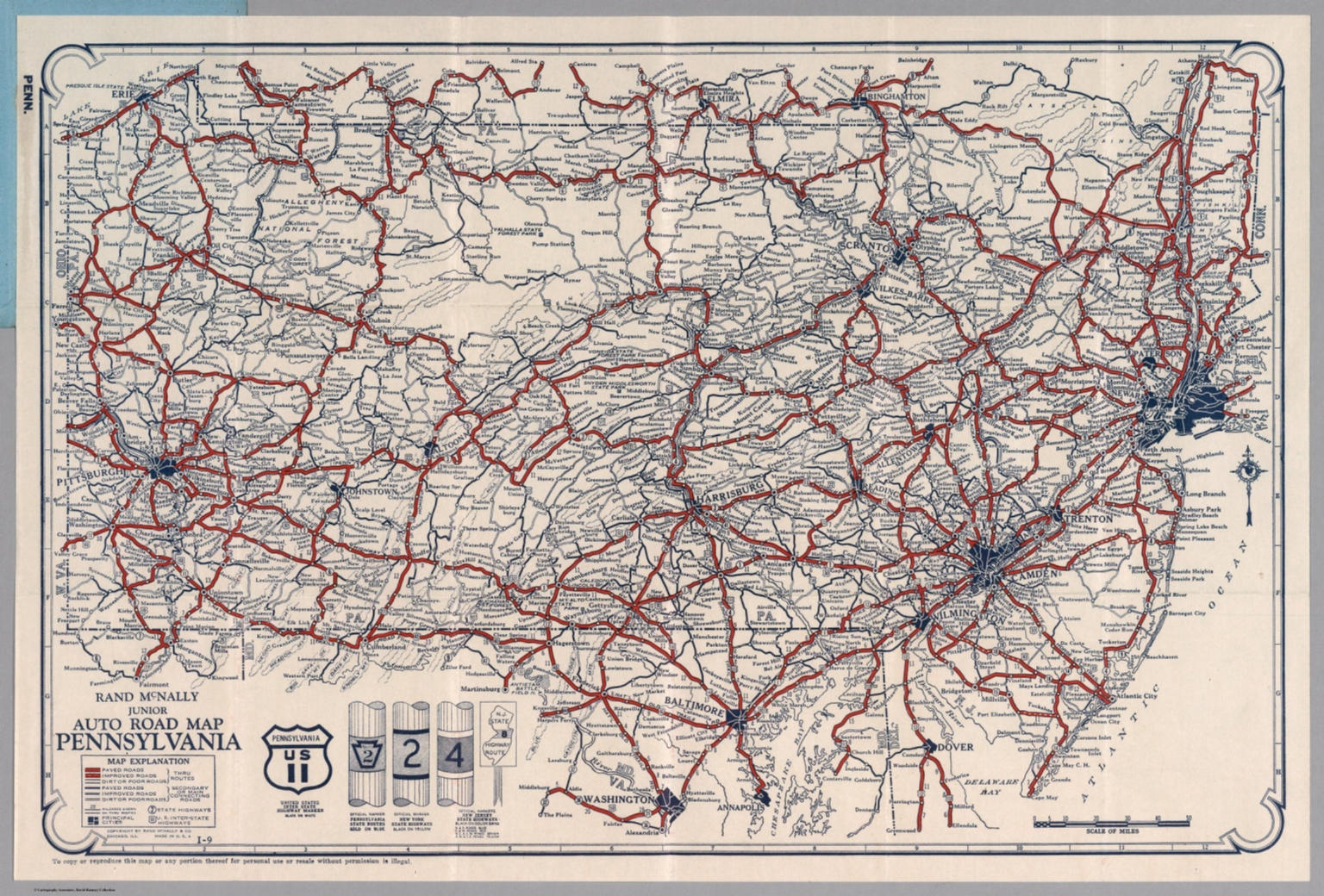 Rand McNally junior auto road map : Pennsylvania - David Rumsey ...