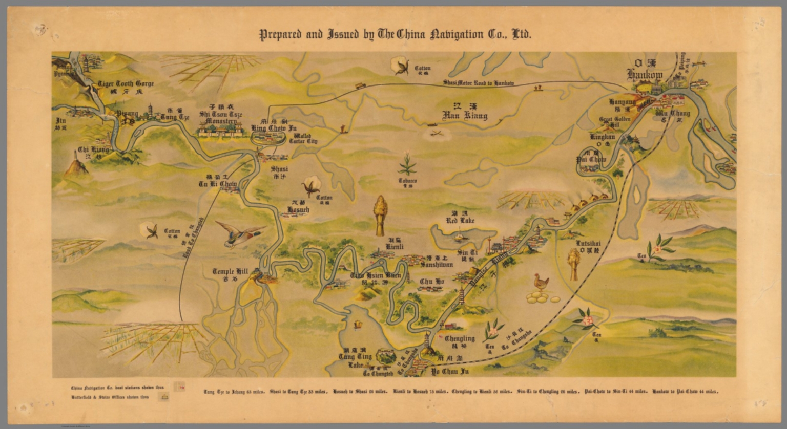 Pictorial Map Of The Yangtze River Valley - David Rumsey Historical Map 