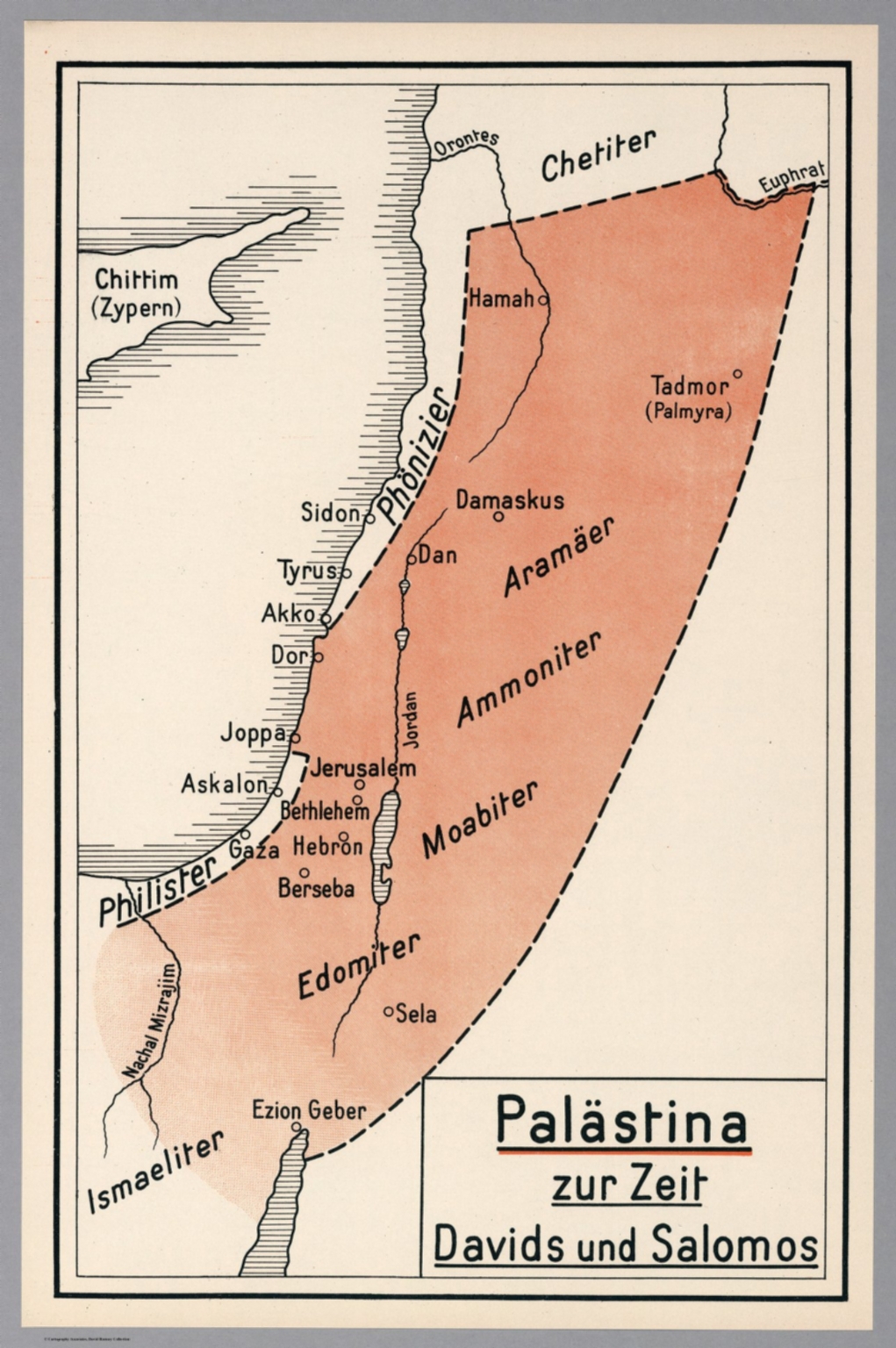 Palaestina zur Zeit Davids und Salomos. David Rumsey Historical Map Collection