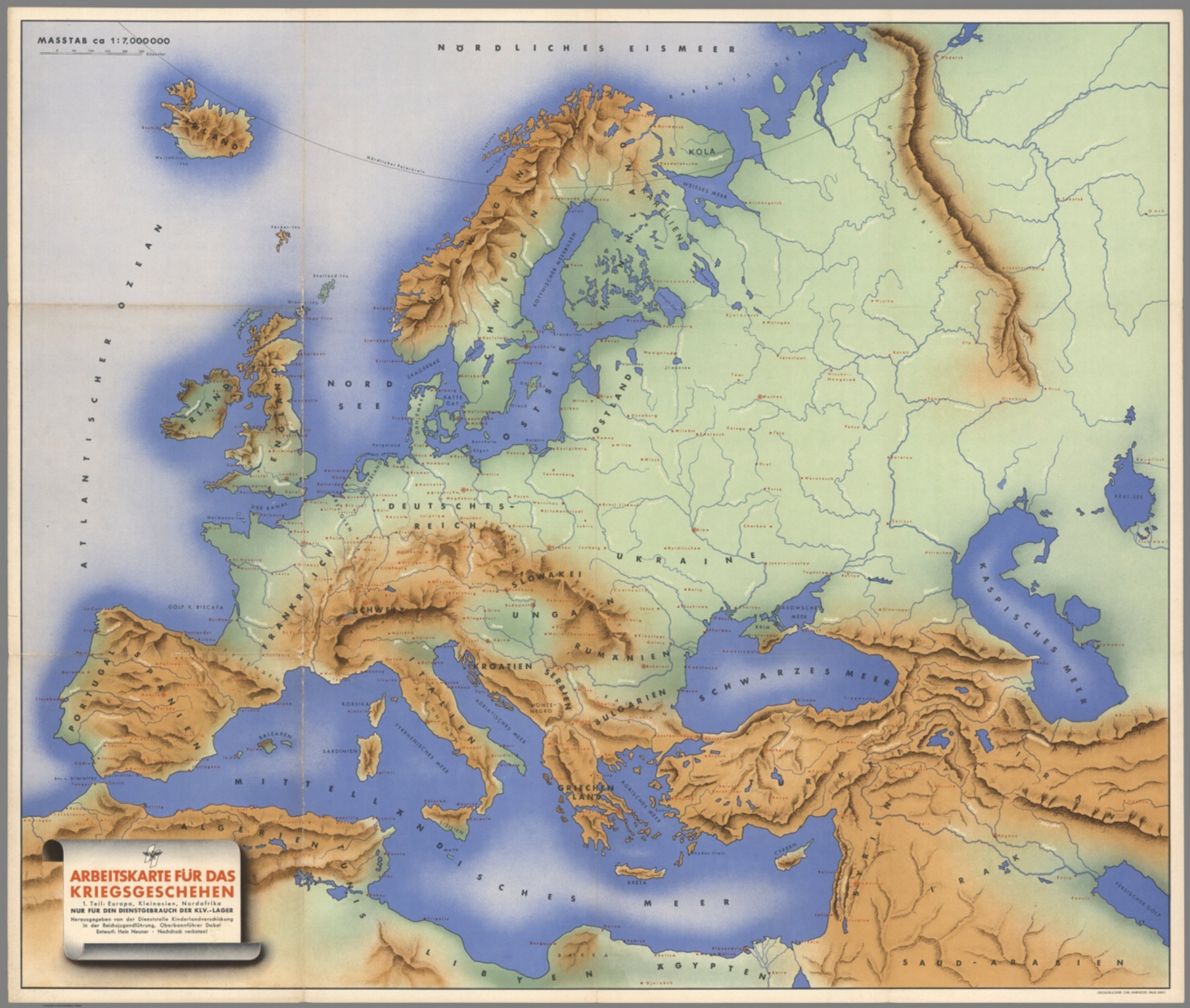 Arbeitskarte Fur Das Kriegsge Schehen 1 Teil Europa Kleinasien Nordafrika David Rumsey Historical Map Collection